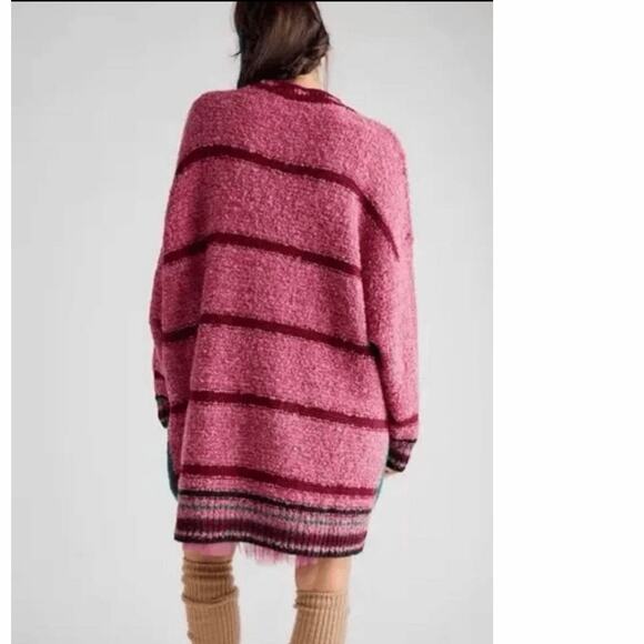 Free People Row Of Roses Tunic Sweater Oversized  Sz M/L - Picture 2 of 7